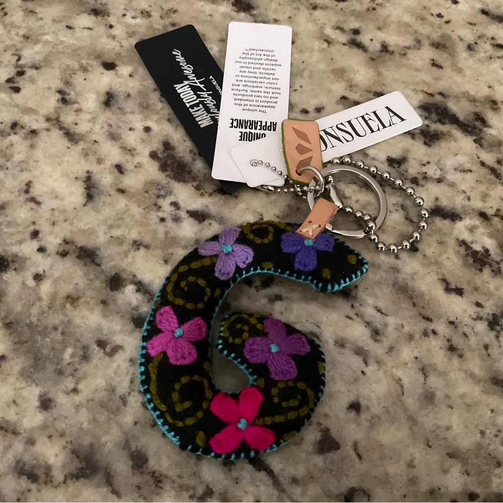 NWT Consuela Alphabet G Felt Handbag Charm
